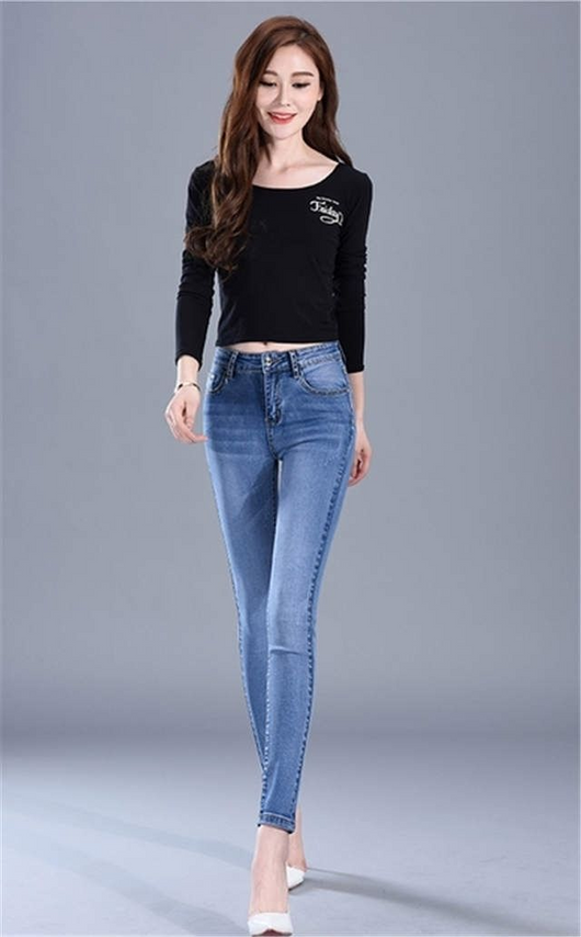 Jeans de Cintura Alta Elástica Ajuste Slim para Mujer - Image 19