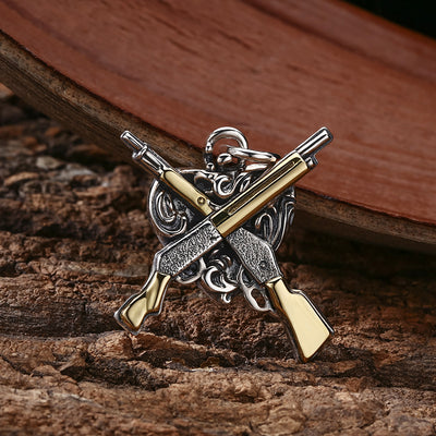 Dije Corazón Dual Pistolas en Plata 925 Esterlina - Image 10