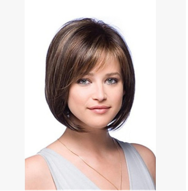 Peluca de Cabello Corto Liso Castaño - Estilo Fashion - Image 3