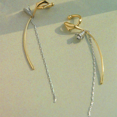 Aretes de Flores Retro Lujo de Nicho para Mujer con Borlas - Image 5