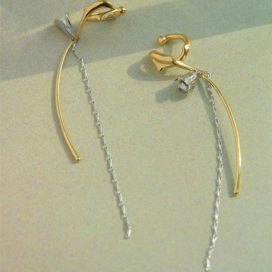 Aretes de Flores Retro Lujo de Nicho para Mujer con Borlas - Image 5
