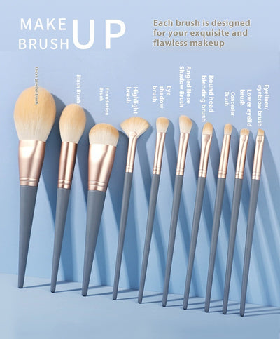 Set Completo de 10 Brochas de Maquillaje Profesional - Image 16