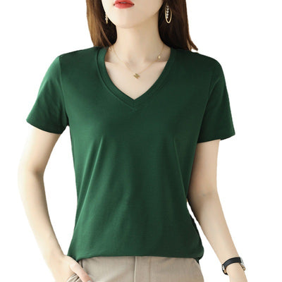 Blusa de Algodón Mercerizado Manga Corta Ajustada para Mujer - Image 5