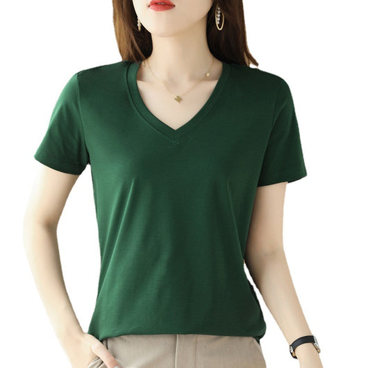 Blusa de Algodón Mercerizado Manga Corta Ajustada para Mujer - Image 5