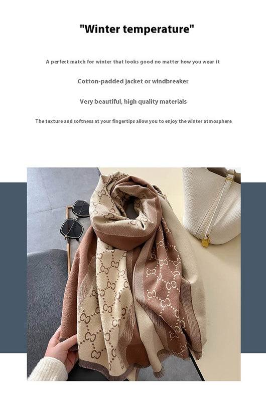 Pashmina de Cachemira con Costuras en Contraste - Chal Abrigador para Mujer - Image 11