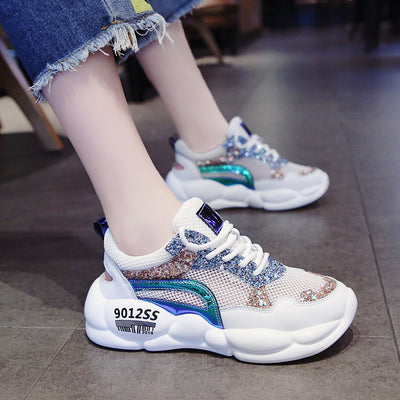 Zapatos Deportivos Papá Respirable con Lentejuelas y Strass Hueco - Image 9