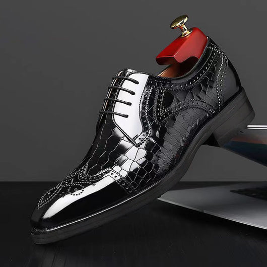 Zapatos Oxford Brogue de Cuero para Hombre - Punta Cuadrada Estilo Japonés - Image 31