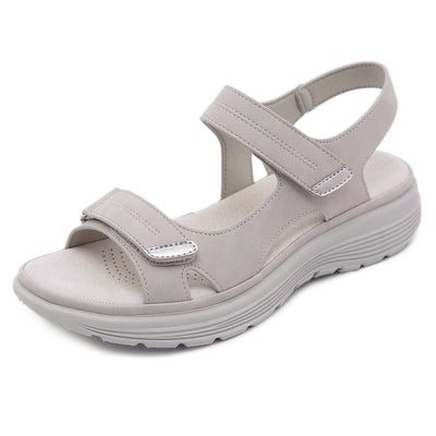 Sandalias Deportivas de Cuero para Mujer con Cuña Ligera y Velcro - Image 4