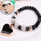 Pulsera Elástica de Cristal con Corazón - Brazalete Ajustable