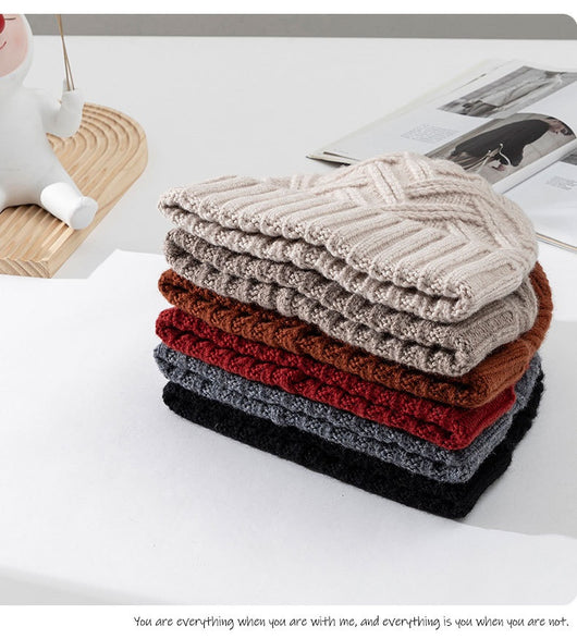 Gorro de Lana Gruesa Tejido para Otoño e Invierno - Image 25