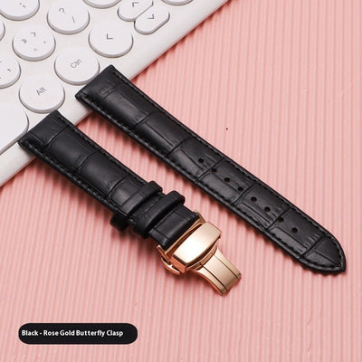 Correa de Cuero Genuino con Cierre Mariposa - Pulsera Universal para Reloj - Image 3