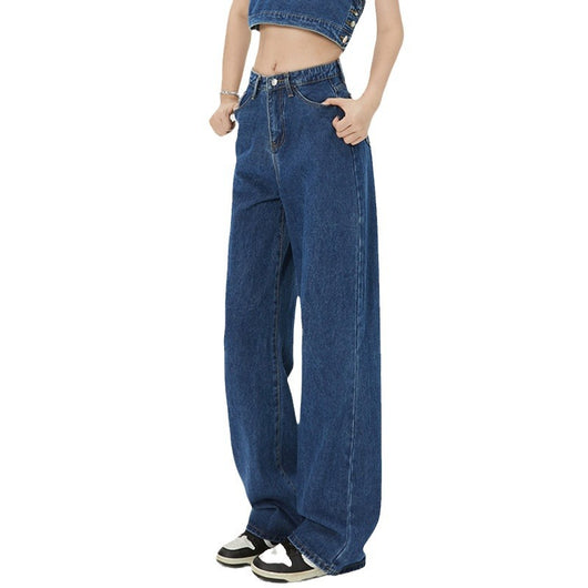 Jeans Rectos Amplios con Efecto Adelgazante y Drapeado Fluido - Image 5