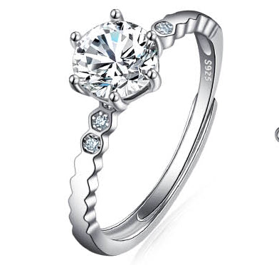 Anillo de Diamante Moissanita Platino D Color 1 Quilate Ajustable - Image 30