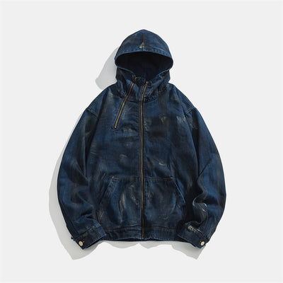 Chaqueta Denim con Capucha Estilo Splash Ink para Hombre - Image 6