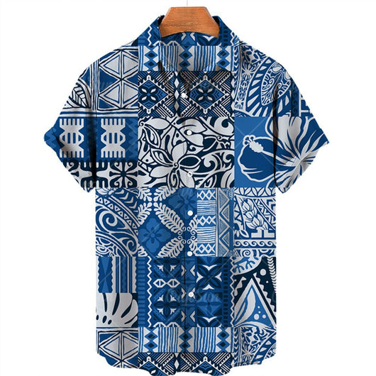 Camisa Suelta de Plumas para Hombre - Estilo Vacaciones Playa - Image 22