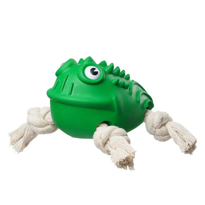 Juguete Mordedor para Perros Agresivos - Sapo Indestructible de Goma y Algodón con Sonido Chirriante - Image 6