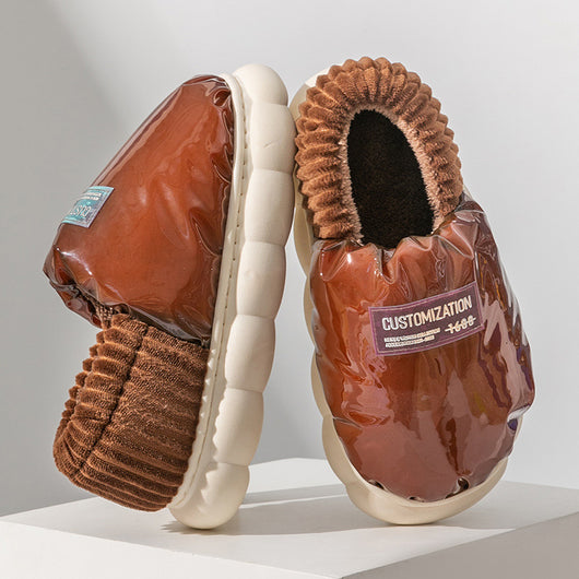 Pantuflas de Algodón Impermeables con Suela Gruesa y Talón Cubierto - Image 6