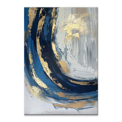 Cuadro Abstracto Dorado y Azul Minimalista - Pintura al Óleo Hecha a Mano con Textura Moderna - Image 12
