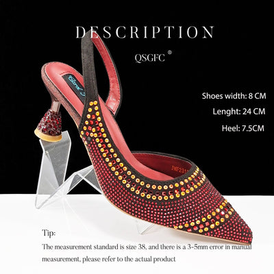 Tacones Altos Puntiagudos con Detalles Brillantes y Rayas - Image 12