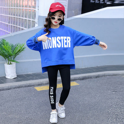 Conjunto Infantil: Suéter Estampado con Letras y Leggings Tejidos - Image 5