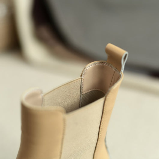 Bota Corta de Moda Simple en Ante Albaricoque - Image 7