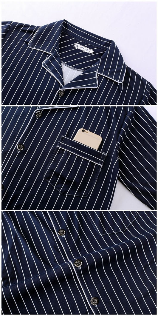 Pijama Minimalista de Manga Larga para Hombre - Image 43