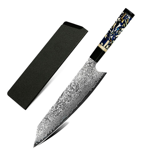 Cuchillo Kiryu Damasco Ámbar - Acero VG-10 67 Capas con Mango de Resina Mama - Image 20