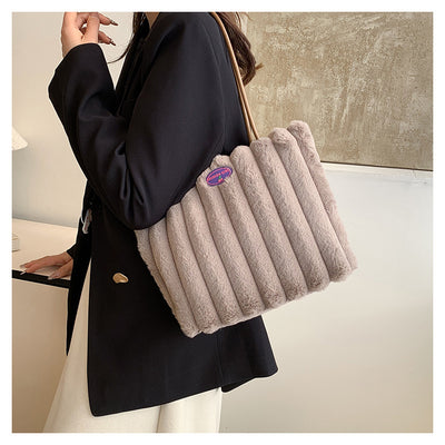 Bolso Tote Grande de Felpa para Otoño e Invierno - Image 32