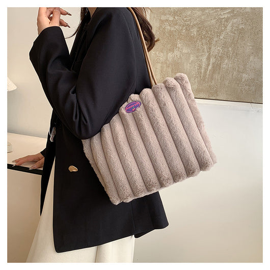 Bolso Tote Grande de Felpa para Otoño e Invierno - Image 32