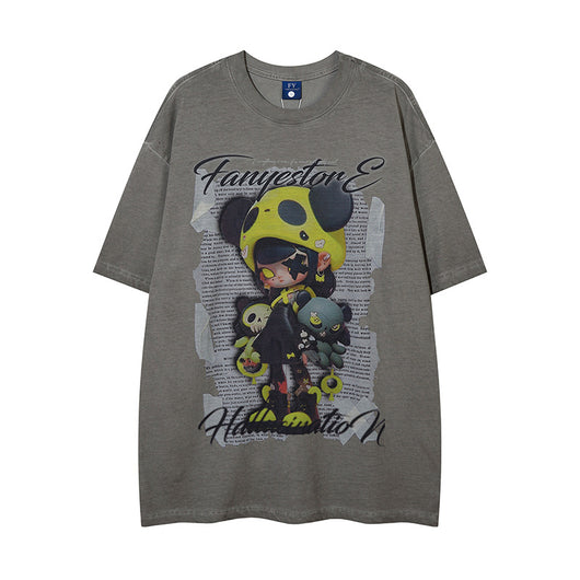 Camiseta Estampada Cartoon Depresivo para Hombre - Image 19