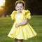 Vestido Infantil Retro con Flores Bordadas en los Hombros - Estilo Europeo