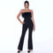Jumpsuit Elegante con Tubo y Detalles de Plumas - Diseño Bandage Ajustado