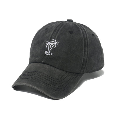 Gorra Vaquera Desgastada con Estampado de Coco y Palmera