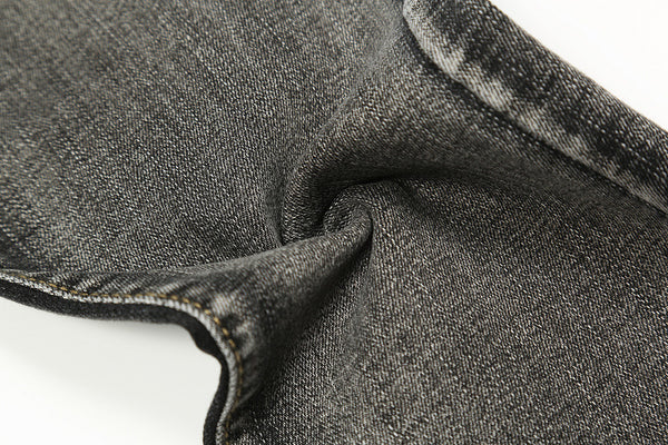 Jeans Rectos Holgados Vintage Desgastados con Contraste para Hombre