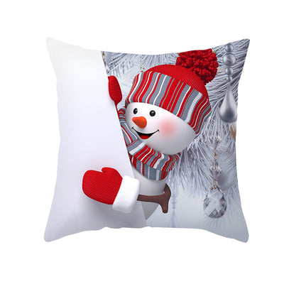 Funda de Almohada Navideña Muñeco de Nieve Tono Melocotón - Image 19