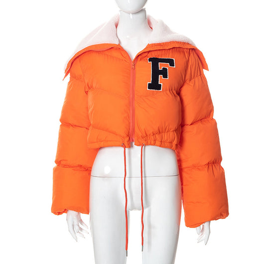 Chaqueta Acolchada Casual para Mujer con Cuello de Pelaje y Cordón Ajustable - Image 11