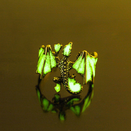 Anillo Lagartija Luminiscente Vintage para Halloween