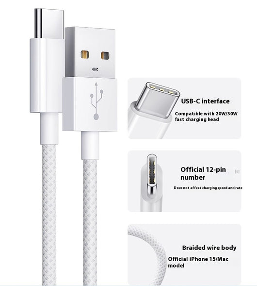 Cable USB-C de Carga Rápida Trenzado con Transferencia de Datos - Image 10