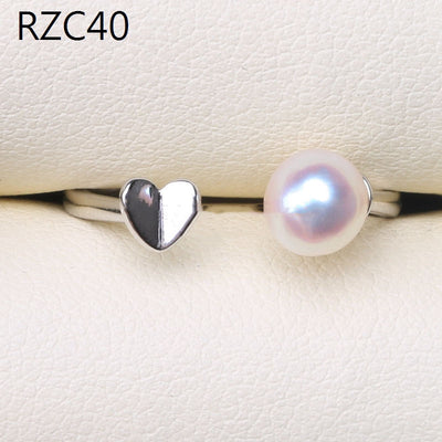 Anillo de Perla Barroca Natural Diseño Luna Platino - Image 44