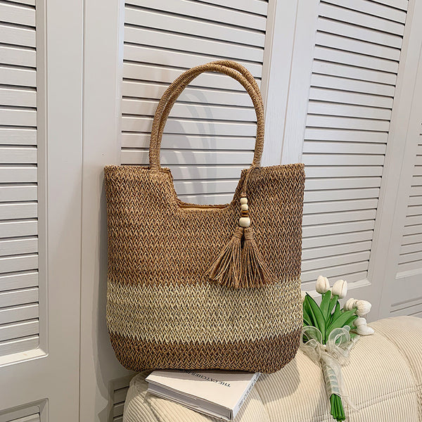 Bolso Tejido para Hombro con Decoración de Borlas - Diseño Minimalista - Image 7