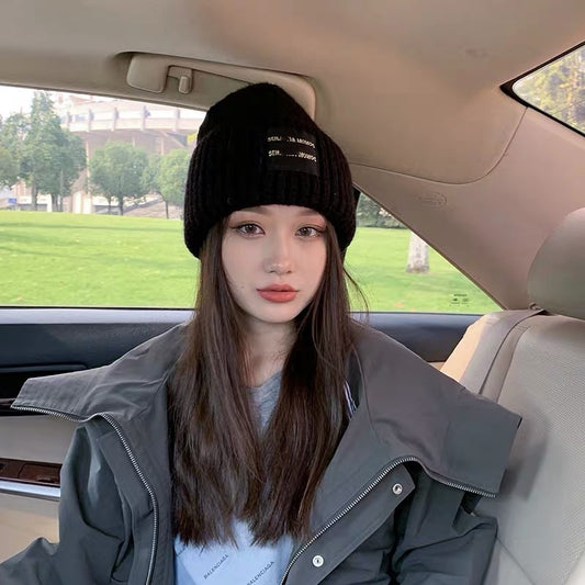 Gorro Tejido con Peluca Rizada para Otoño e Invierno