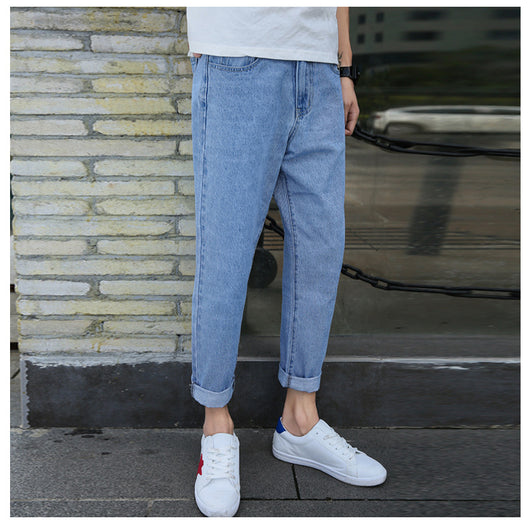 Jeans Harem Sueltos Rectos de Marca Premium para Hombre - Primavera Otoño - Image 12