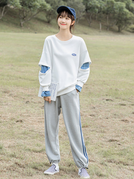 Sudadera Coreana Suelta con Capucha y Cuello Redondo - Primavera