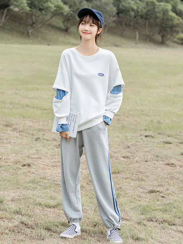 Sudadera Coreana Suelta con Capucha y Cuello Redondo - Primavera