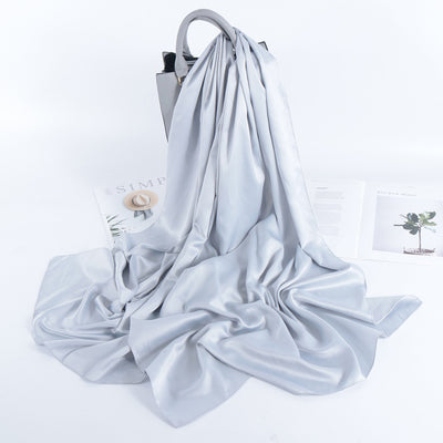 Pañuelo Satinado Liso de Estilo Malayo - Chal Casual Versátil - Image 16