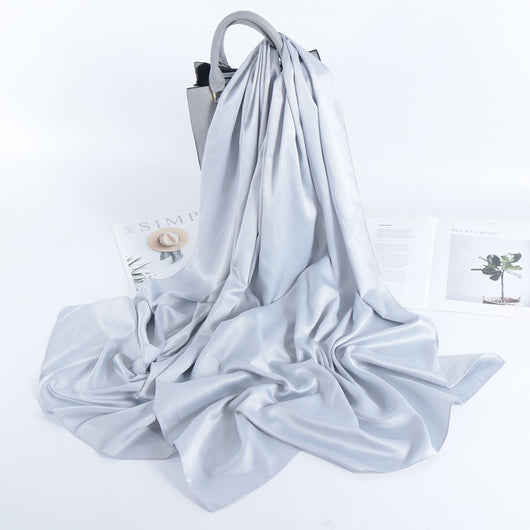 Pañuelo Satinado Liso de Estilo Malayo - Chal Casual Versátil - Image 16