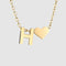 Simple Heart-shaped Letter Pendant Women's Dorado-plated Necklace Clavicle Chain Dorado H