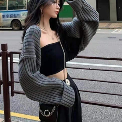Cardigan Tejido Corto para Otoño e Invierno - Suéter Elegante para Mujer - Image 2