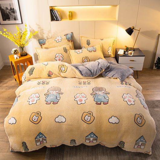 Juego de Cama 4 Piezas con Sábanas de Terciopelo Suave - Calidez Premium - Image 7