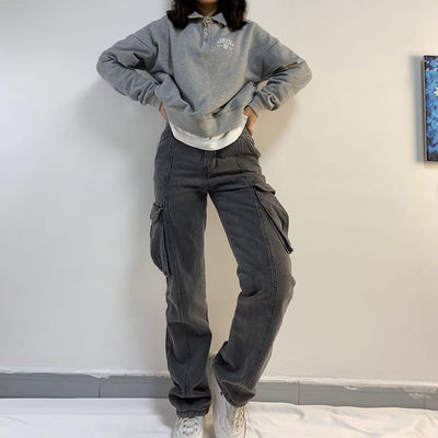 Jeans Casuales Multibolsillos con Efecto Desgastado - Image 8
